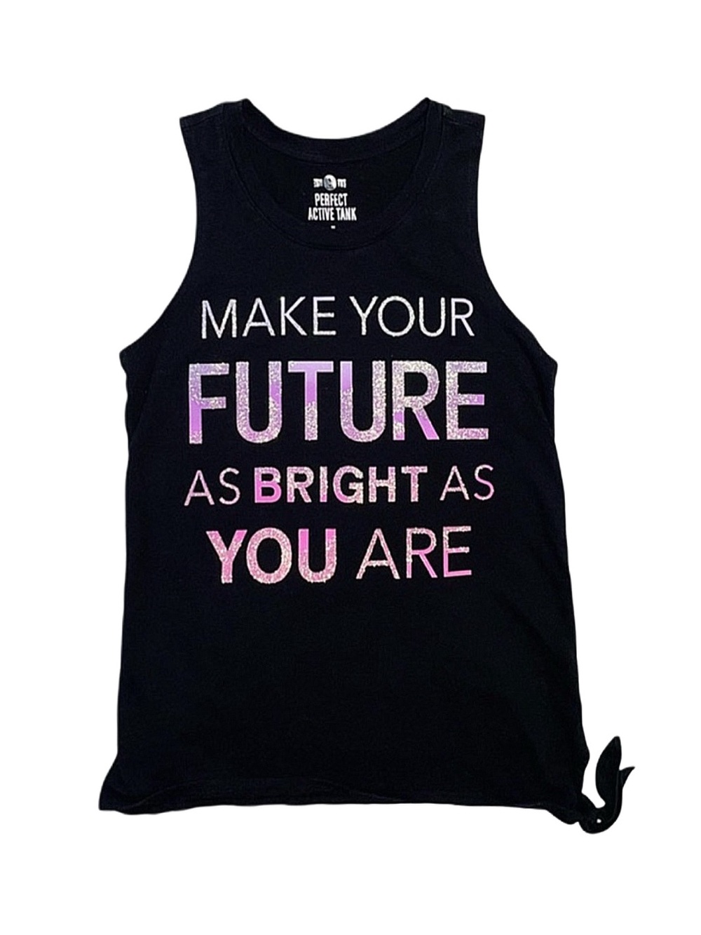 SO Girl's Black Graphic Tank Top Size 14